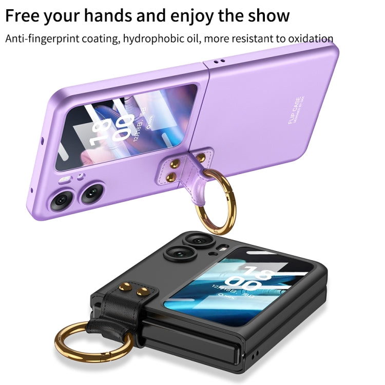 For OPPO Find N2 Flip GKK Integrated Ultra-thin Full Coverage Phone Case with Ring Holder(Purple) - Find N2 Flip Cases by GKK | Online Shopping UK | buy2fix