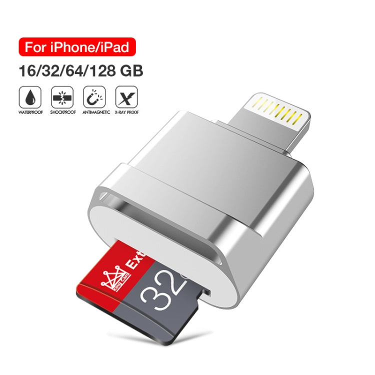 MicroDrive 8pin To TF Card Adapter Mini iPhone & iPad TF Card Reader, Capacity:32GB(Silver) -  by MICRODRIVE | Online Shopping UK | buy2fix