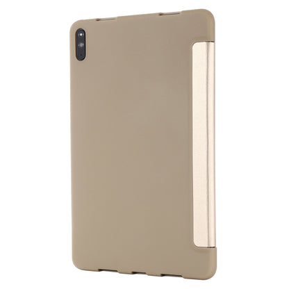 For Huawei Matepad 10.4 GEBEI Shockproof Horizontal Flip Leather Case with Three-folding Holder(Gold) - Huawei by GEBEI | Online Shopping UK | buy2fix