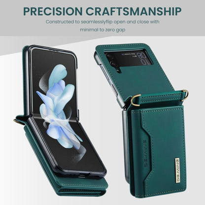 For Samsung Galaxy Z Flip4 5G DG.MING M2 Series Card Bag Magnetic Leather Phone Case(Green) - Galaxy Z Flip4 5G Cases by DG.MING | Online Shopping UK | buy2fix