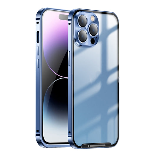 For iPhone 15 Pro Max Frosted Metal Phone Case(Blue) - iPhone 15 Pro Max Cases by buy2fix | Online Shopping UK | buy2fix