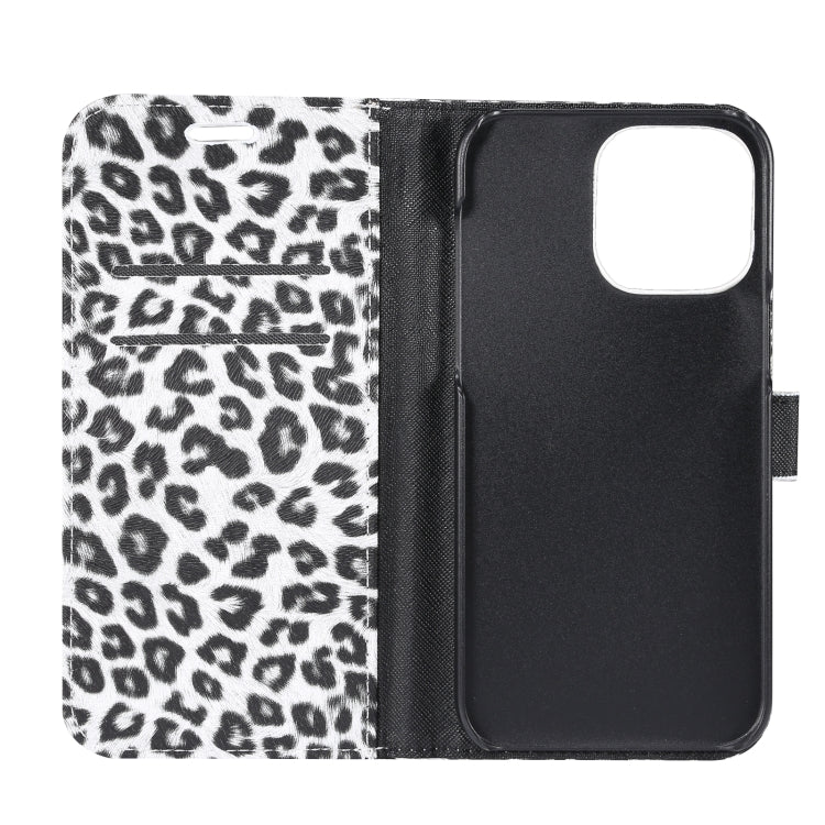 For iPhone 15 Pro Max Leopard Pattern Horizontal Flip Leather Phone Case(White) - iPhone 15 Pro Max Cases by buy2fix | Online Shopping UK | buy2fix