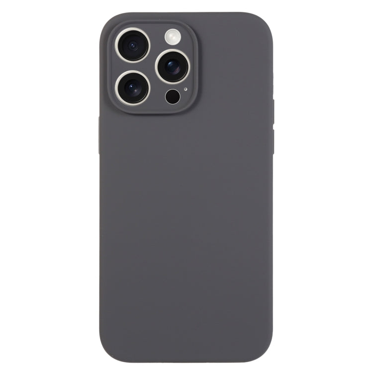 For iPhone 15 Pro Max Pure Color Liquid Silicone Fine Pore Phone Case(Charcoal Black) - iPhone 15 Pro Max Cases by buy2fix | Online Shopping UK | buy2fix