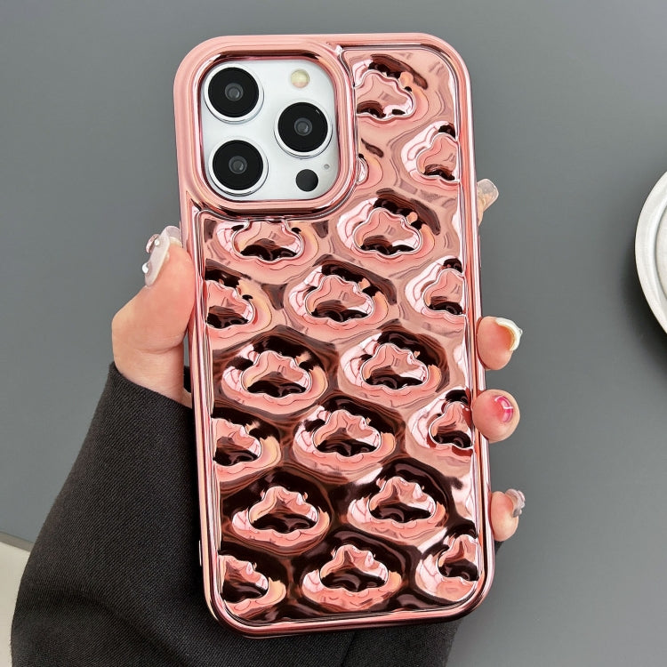 For iPhone 15 Pro Max Cloud Texture Electroplated TPU Phone Case(Rose Gold) - iPhone 15 Pro Max Cases by buy2fix | Online Shopping UK | buy2fix