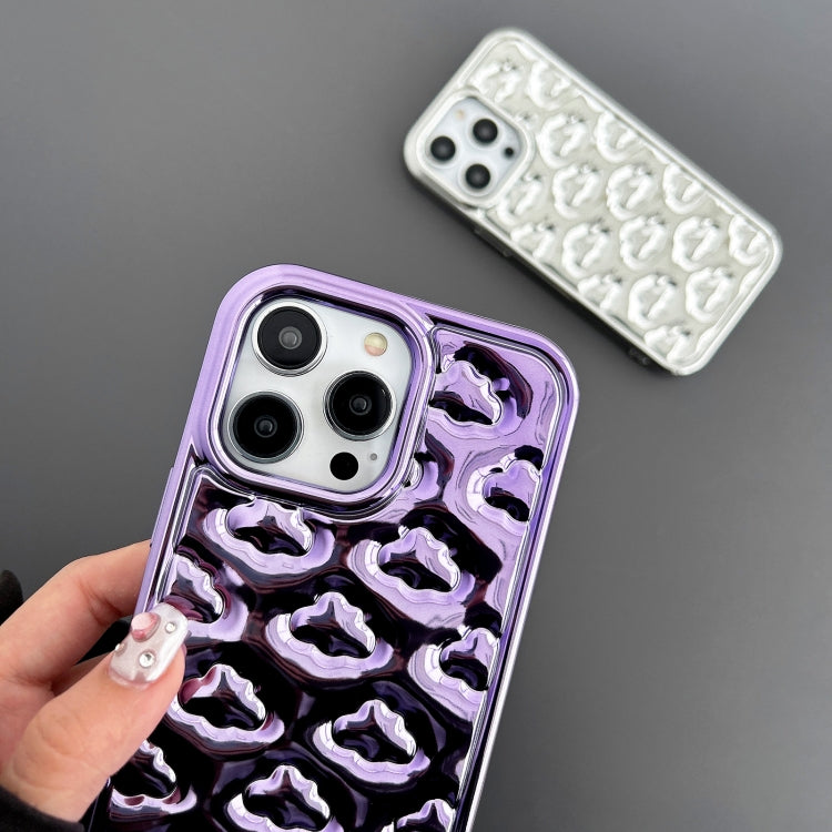 For iPhone 15 Pro Max Cloud Texture Electroplated TPU Phone Case(Purple) - iPhone 15 Pro Max Cases by buy2fix | Online Shopping UK | buy2fix