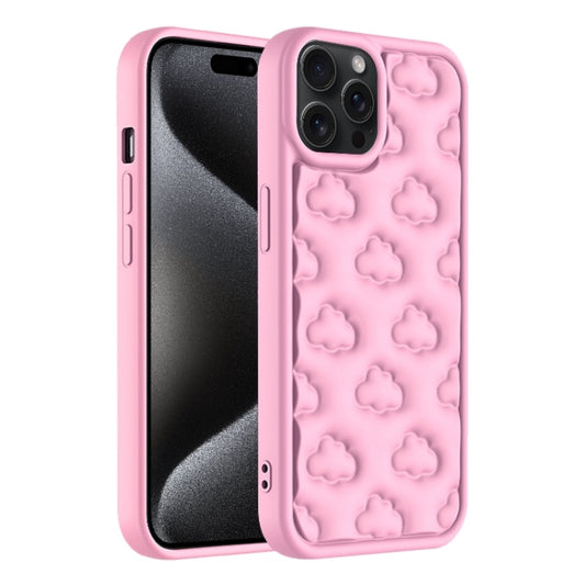 For iPhone 15 Pro Max 3D Cloud Pattern TPU Phone Case(Pink) - iPhone 15 Pro Max Cases by buy2fix | Online Shopping UK | buy2fix