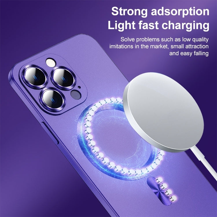 For iPhone 15 Pro Max Liquid Lens Protector Magsafe Phone Case(Dark Purple) - iPhone 15 Pro Max Cases by buy2fix | Online Shopping UK | buy2fix