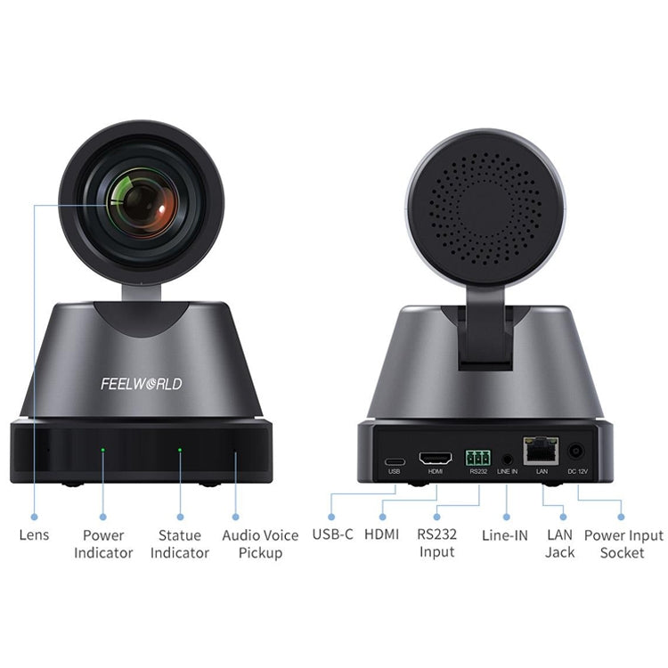 FEELWORLD 4K12X 4K PTZ Camera 12X Optical Zoom AI Tracking HDMI USB IP Remote Control(AU Plug) - HD Camera by FEELWORLD | Online Shopping UK | buy2fix