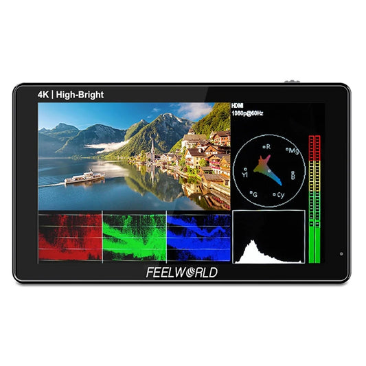 FEELWORLD LUT5E 5.5 inch High Bright 1600nit Touch Screen DSLR Camera Field Monitor F970 External Power and Install Kit 4K HDMI 1920X1080 IPS Panel(Black) - On-camera Monitors by FEELWORLD | Online Shopping UK | buy2fix