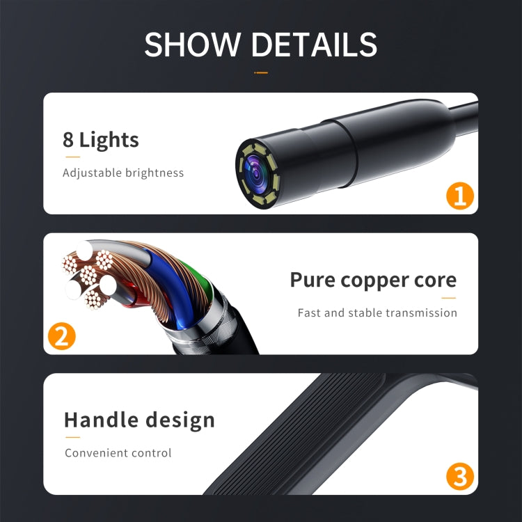 P200 8mm Front Lenses Integrated Industrial Pipeline Endoscope with 4.3 inch Screen, Spec:15m Tube -  by buy2fix | Online Shopping UK | buy2fix