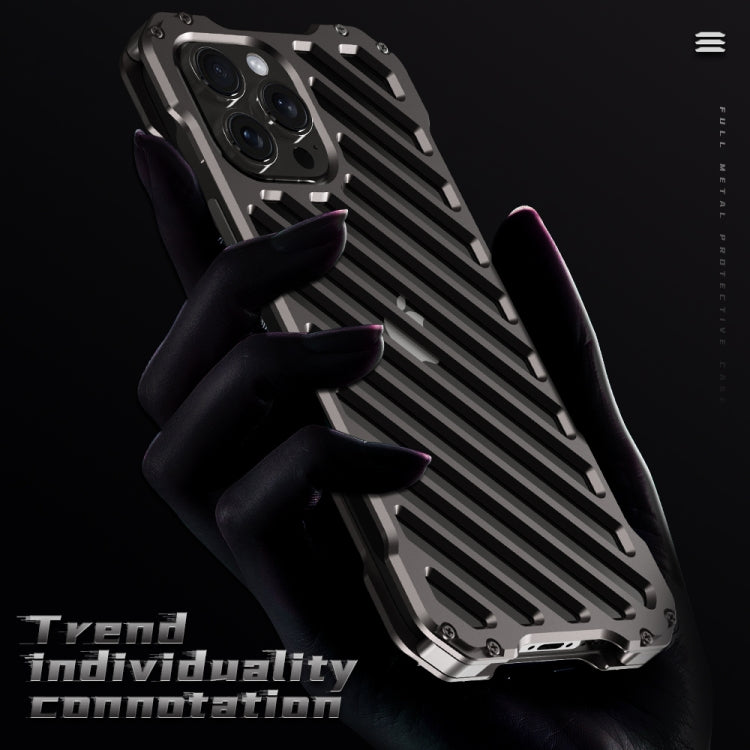 For iPhone 15 Pro Max R-JUST Breathable Armor Phone Case(Space Grey) - iPhone 15 Pro Max Cases by R-JUST | Online Shopping UK | buy2fix