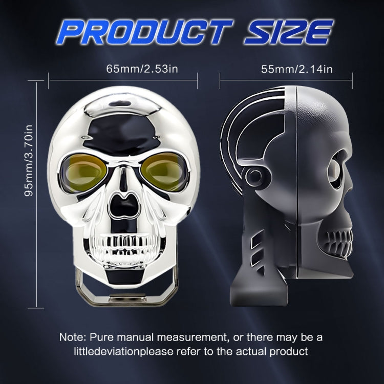 26W 3000LM Car Motorcycle IP68 Waterproof Skull Style Spotlight(Silver) - Headlights by buy2fix | Online Shopping UK | buy2fix
