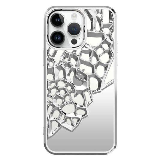 For iPhone 15 Pro Max Mirror Style Hollow Heat Dissipation Electroplated  TPU Phone Case(Silver) - iPhone 15 Pro Max Cases by buy2fix | Online Shopping UK | buy2fix