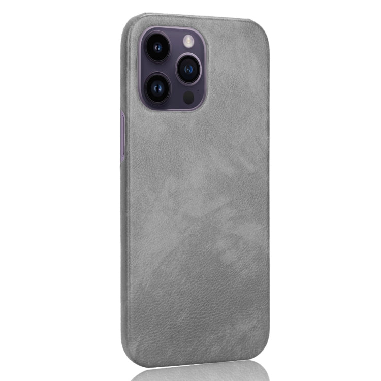 For iPhone 15 Pro Max Litchi Texture Back Cover Phone Case(Grey) - iPhone 15 Pro Max Cases by buy2fix | Online Shopping UK | buy2fix