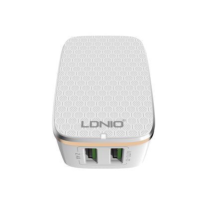 LDNIO A2204 2 in 1 12W Dual USB Interface Travel Charger Mobile Phone Charger with Micro USB Data Cable, EU Plug - USB Charger by LDNIO | Online Shopping UK | buy2fix