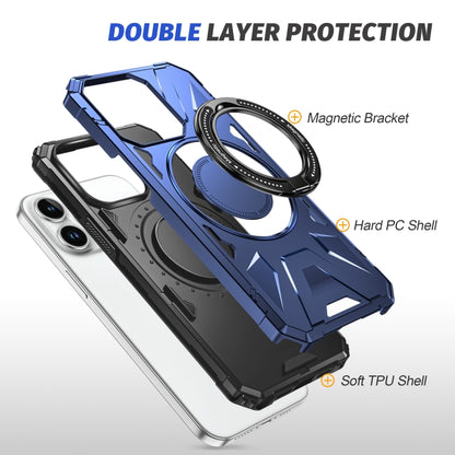 For iPhone 13 Pro MagSafe Magnetic Shockproof Phone Case with Ring Holder(Navy Blue) - iPhone 13 Pro Cases by buy2fix | Online Shopping UK | buy2fix