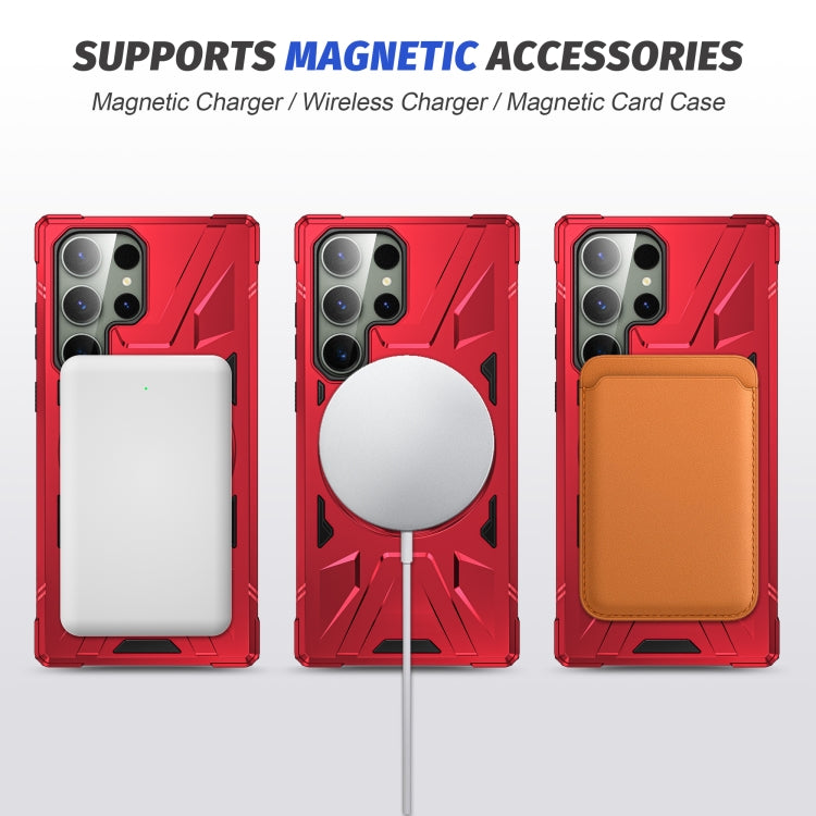 For Samsung Galaxy S24+ 5G MagSafe Magnetic Shockproof Phone Case with Ring Holder(Red) - Galaxy S24+ 5G Cases by buy2fix | Online Shopping UK | buy2fix