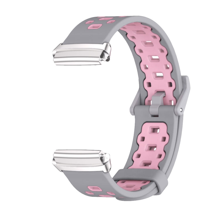 For Redmi Watch 3 Lite / Watch 3 Active Mijobs Square Hole Breathable TPU Watch Band(Grey Pink) - Watch Bands by MIJOBS | Online Shopping UK | buy2fix