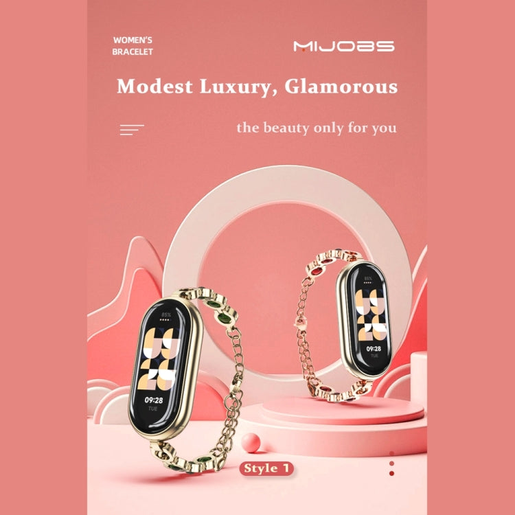 For Xiaomi Mi Band 8 / 9 / 9 NFC Mijobs Mermaid Beauty Bracelet Watch Band(Rose Gold Red) - Watch Bands by MIJOBS | Online Shopping UK | buy2fix