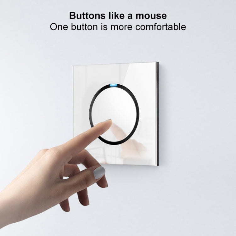 86mm Round LED Tempered Glass Switch Panel, White Round Glass, Style:Four Open Dual Control - Consumer Electronics by buy2fix | Online Shopping UK | buy2fix