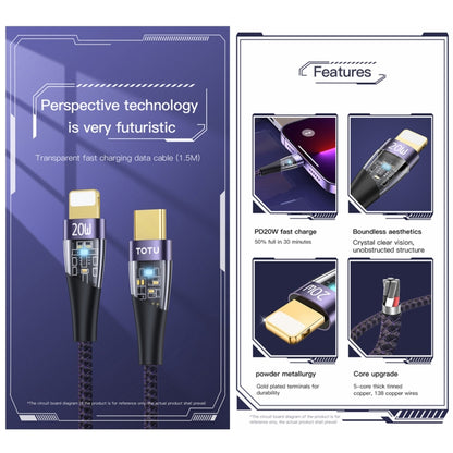 TOTU BT-018 Ming Series PD 60W Type-C to Type-C Fast Charging Data Cable, Length:1.5m(Purple) - USB-C & Type-C Cable by TOTUDESIGN | Online Shopping UK | buy2fix