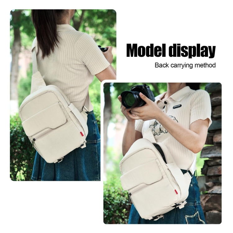 Cwatcun D93 Camera Bag Canvas Shoulder Bag, Size:21 x 14 x 30cm Beige - Strap Satchel by Cwatcun | Online Shopping UK | buy2fix