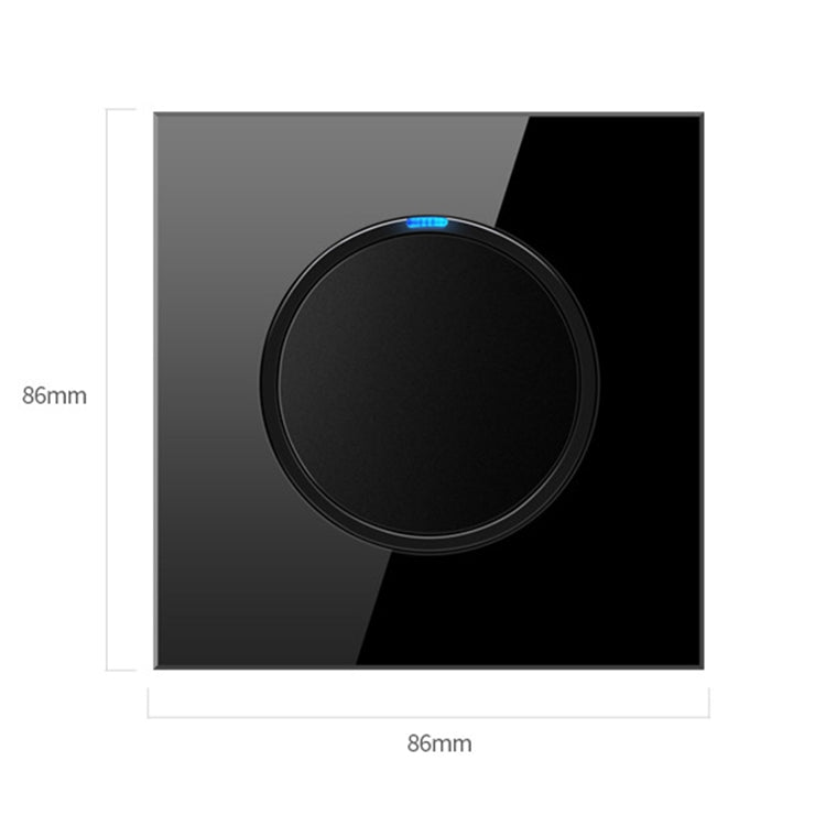 86mm Round LED Tempered Glass Switch Panel, Black Round Glass, Style:Four Billing Control - Consumer Electronics by buy2fix | Online Shopping UK | buy2fix