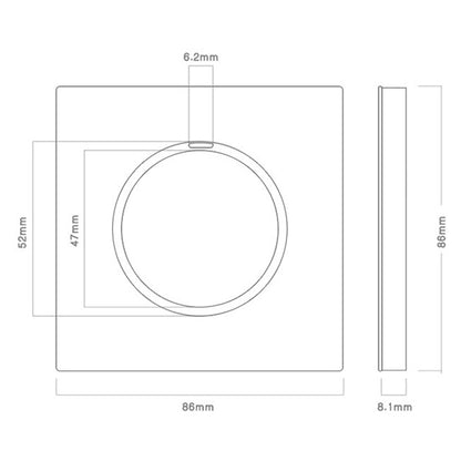 86mm Round LED Tempered Glass Switch Panel, Gray Round Glass, Style:Three Open Dual Control - Consumer Electronics by buy2fix | Online Shopping UK | buy2fix