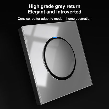 86mm Round LED Tempered Glass Switch Panel, Gray Round Glass, Style:Blank Panel - Consumer Electronics by buy2fix | Online Shopping UK | buy2fix