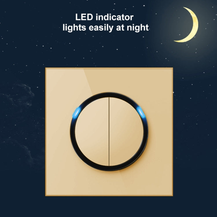 86mm Round LED Tempered Glass Switch Panel, Gold Round Glass, Style:Four Billing Control - Consumer Electronics by buy2fix | Online Shopping UK | buy2fix