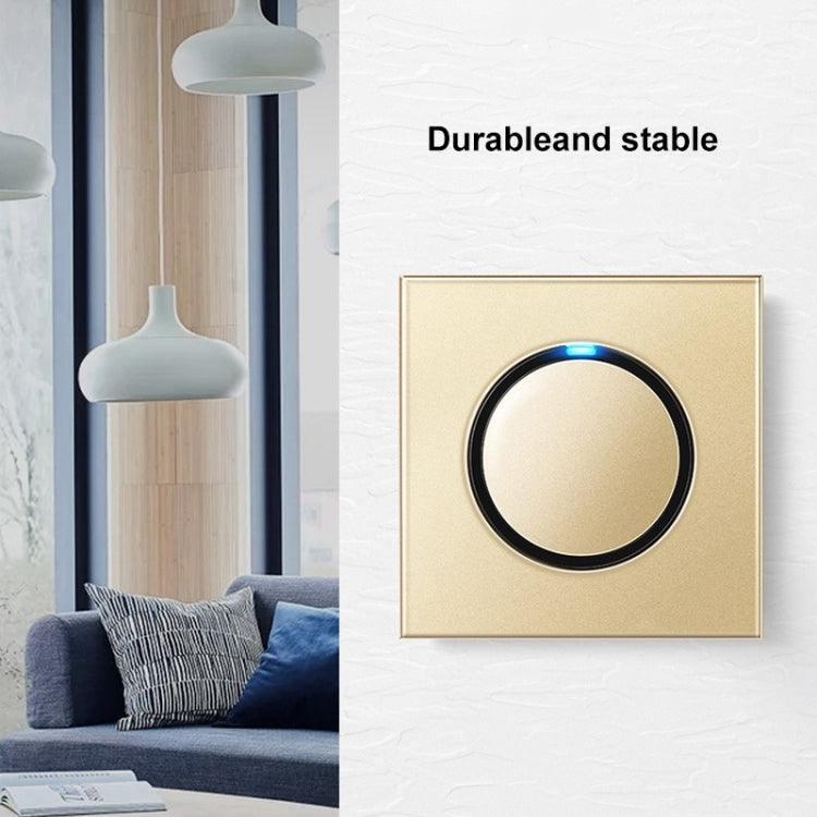 86mm Round LED Tempered Glass Switch Panel, Gold Round Glass, Style:Four Open Dual Control - Consumer Electronics by buy2fix | Online Shopping UK | buy2fix