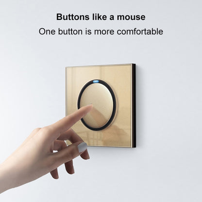86mm Round LED Tempered Glass Switch Panel, Gold Round Glass, Style:Blank Panel - Consumer Electronics by buy2fix | Online Shopping UK | buy2fix