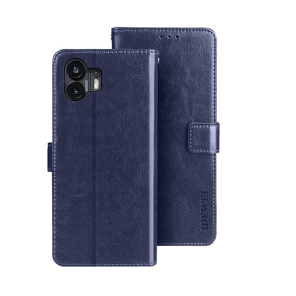 For Nothing Phone 2 idewei Crazy Horse Texture Leather Phone Case with Holder(Blue) - More Brand by idewei | Online Shopping UK | buy2fix