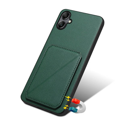 For Samsung Galaxy A05G Denior Imitation Calf Leather Back Phone Case with Holder(Green) - Galaxy Phone Cases by Denior | Online Shopping UK | buy2fix