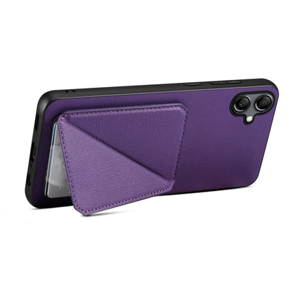 For Samsung Galaxy S23+ 5G Denior Imitation Calf Leather Back Phone Case with Holder(Purple) - Galaxy S23+ 5G Cases by Denior | Online Shopping UK | buy2fix