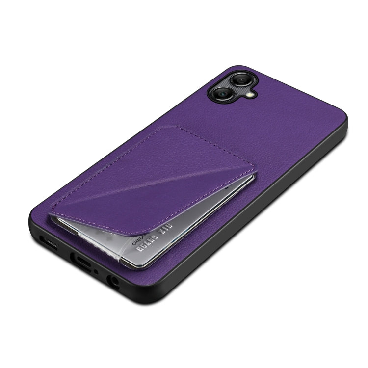 For Samsung Galaxy S23+ 5G Denior Imitation Calf Leather Back Phone Case with Holder(Purple) - Galaxy S23+ 5G Cases by Denior | Online Shopping UK | buy2fix