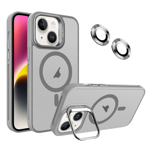 For iPhone 14 Invisible Lens Holder MagSafe Phone Case(Grey) - iPhone 14 Cases by buy2fix | Online Shopping UK | buy2fix