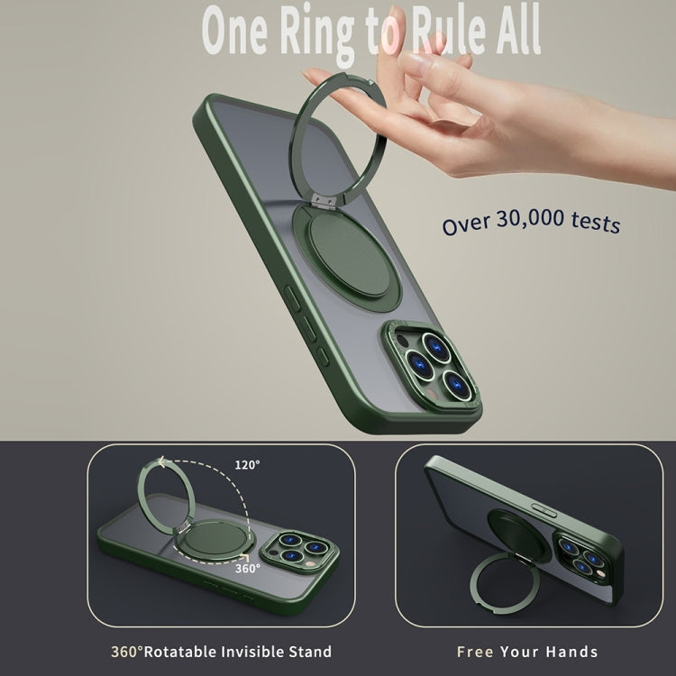 For iPhone 13 Pro 360-degree Rotating MagSafe Magnetic Holder Phone Case(Green) - iPhone 13 Pro Cases by buy2fix | Online Shopping UK | buy2fix