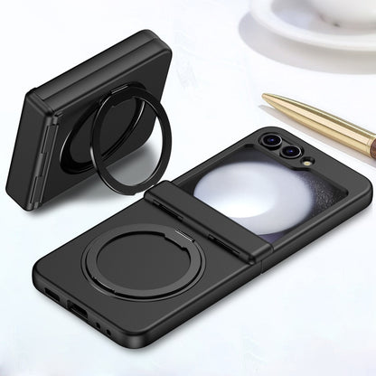 For Samsung Galaxy Z Flip5 5G 360 Degree Stand MagSafe Magnetic All-inclusive Phone Case(Black) - Galaxy Z Flip5 Cases by buy2fix | Online Shopping UK | buy2fix