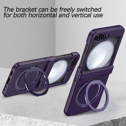 For Samsung Galaxy Z Flip5 5G 360 Degree Stand MagSafe Magnetic All-inclusive Phone Case(Dark Purple) - Galaxy Z Flip5 Cases by buy2fix | Online Shopping UK | buy2fix