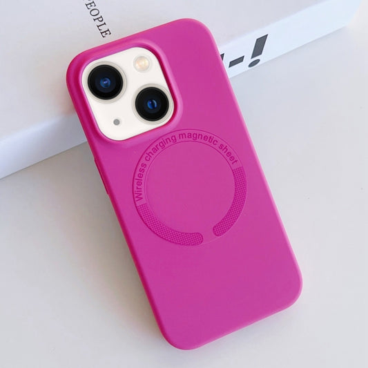 For iPhone 13 MagSafe Magnetic Liquid Silicone Phone Case(Rose Red) - iPhone 13 Cases by buy2fix | Online Shopping UK | buy2fix