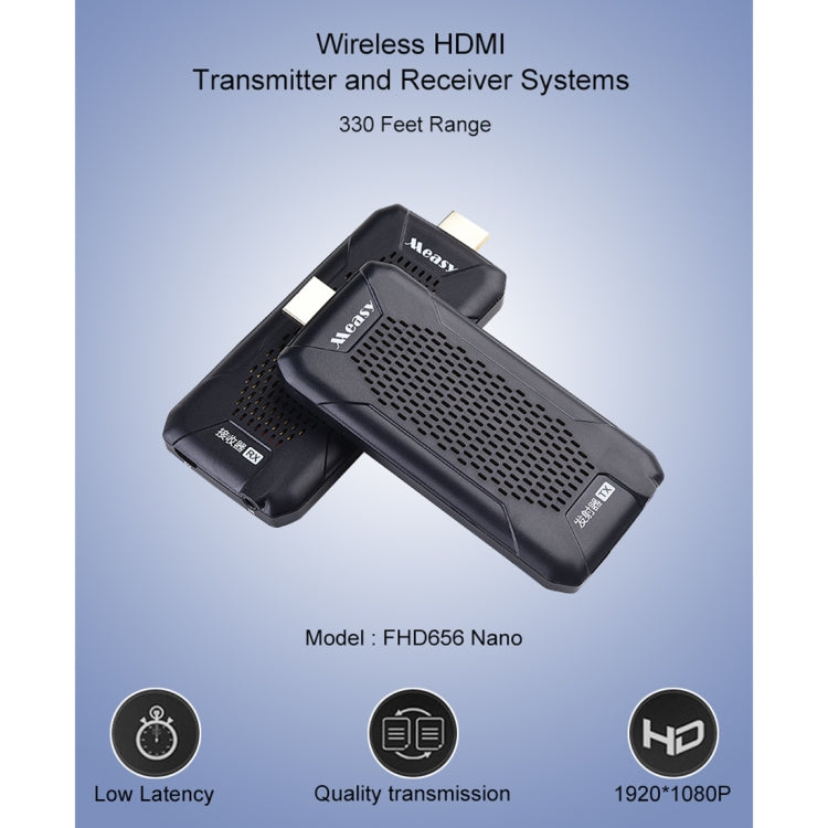 Measy FHD656 Nano 1080P HDMI 1.4 HD Wireless Audio Video Double Mini Transmitter Receiver Extender Transmission System, Transmission Distance: 100m, AU Plug - Amplifier by Measy | Online Shopping UK | buy2fix