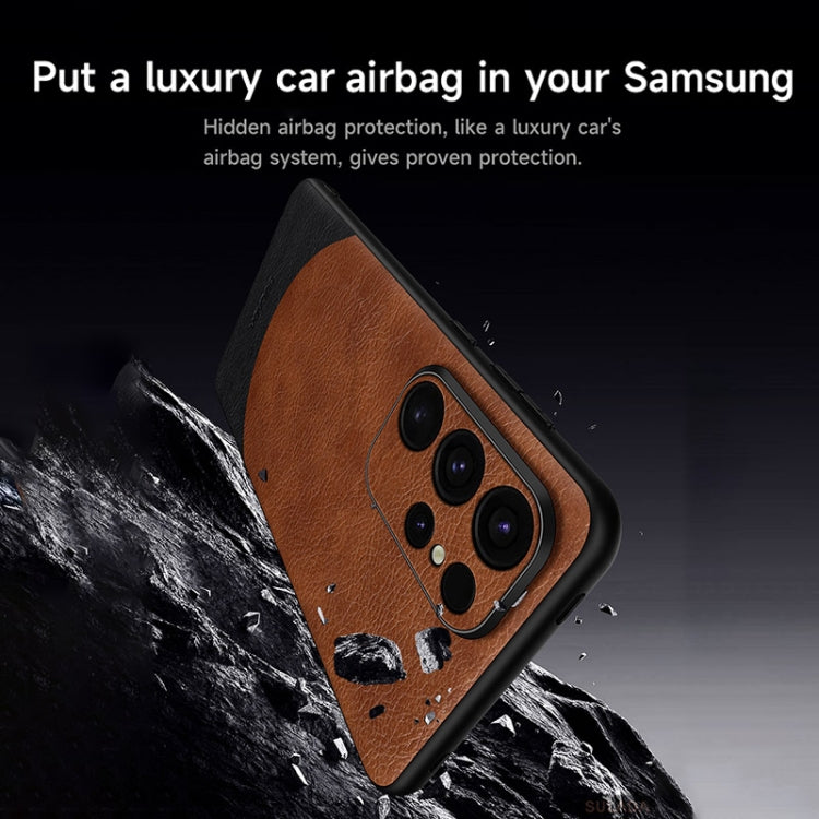 For Samsung Galaxy S24+ 5G SULADA Stitching Leather MagSafe Magnetic Phone Case(Brown) - Galaxy S24+ 5G Cases by SULADA | Online Shopping UK | buy2fix