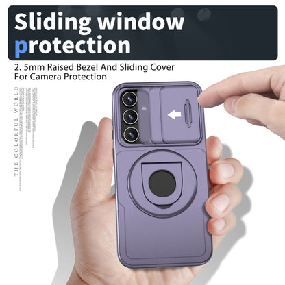 For Samsung Galaxy S22 5G Camshield MagSafe Ring Holder Armor Phone Case(Puple) - Galaxy S22 5G Cases by buy2fix | Online Shopping UK | buy2fix