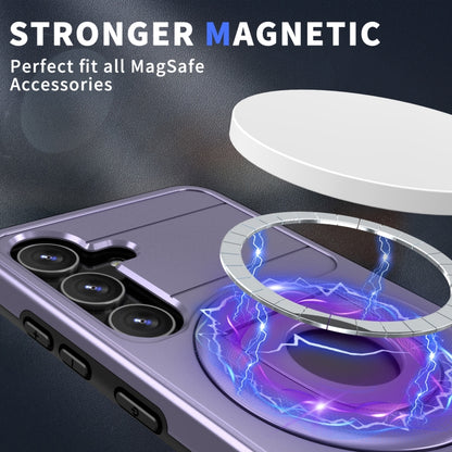 For Samsung Galaxy S24+ 5G MagSafe Ring Holder Armor Phone Case(Puple) - Galaxy S24+ 5G Cases by buy2fix | Online Shopping UK | buy2fix