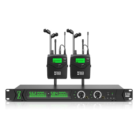 XTUGA RW2090 Professional Stage Wireless 2 Channel In Ear Monitoring System 2 in 1(UK Plug) - Microphone by XTUGA | Online Shopping UK | buy2fix