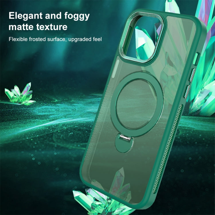 For iPhone 13 Pro MagSafe Magnetic Holder Breathable Phone Case(Green) - iPhone 13 Pro Cases by buy2fix | Online Shopping UK | buy2fix