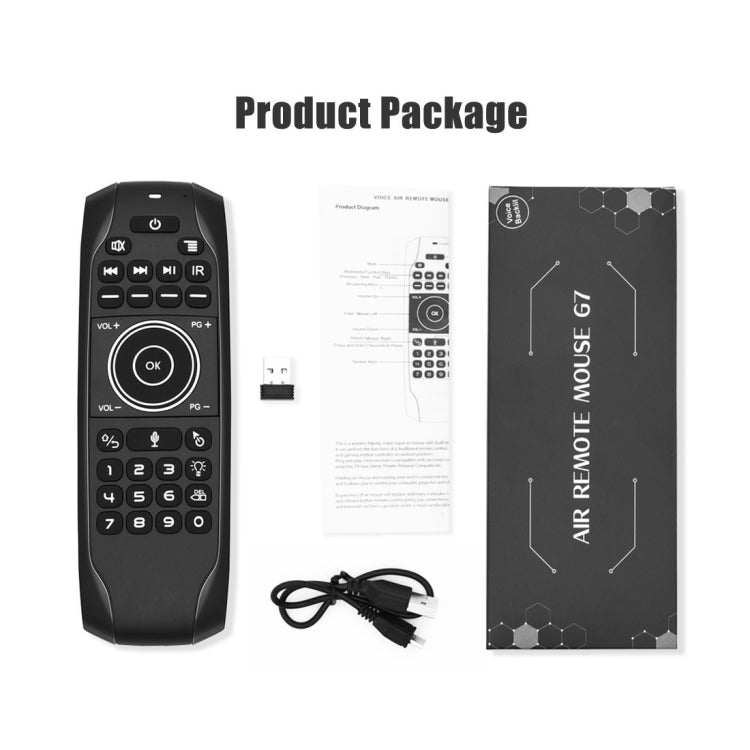 G7V Pro 2.4GHz Fly Air Mouse LED Backlight Wireless Keyboard Remote Control with Gyroscope for Android TV Box / PC, Support Intelligent Voice - MINI PC Accessories & Gadgets by buy2fix | Online Shopping UK | buy2fix