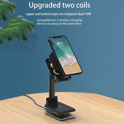 T6 2 in 1 Portable Folding Stand Wireless Charging, Style:Single Charge(Black) - Apple Accessories by buy2fix | Online Shopping UK | buy2fix