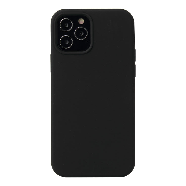 For iPhone 12 / 12 Pro Solid Color Liquid Silicone Shockproof Protective Case(Black) - iPhone 12 / 12 Pro Cases by buy2fix | Online Shopping UK | buy2fix